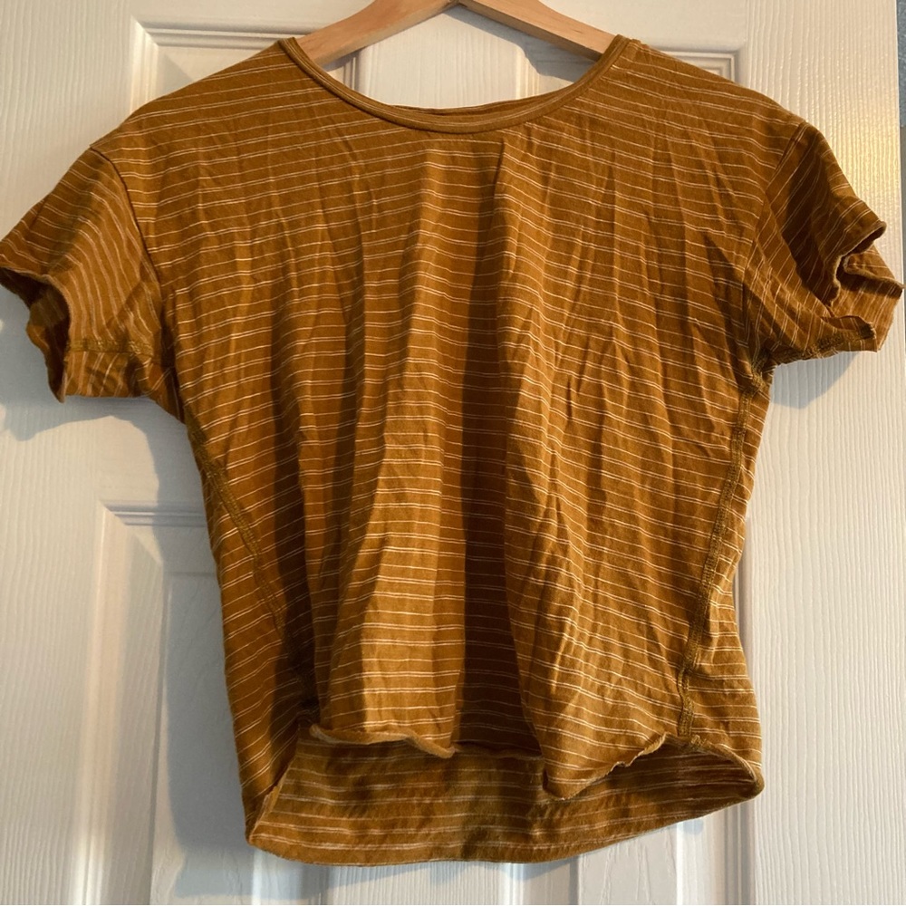Madewell striped whisper tee raw hem